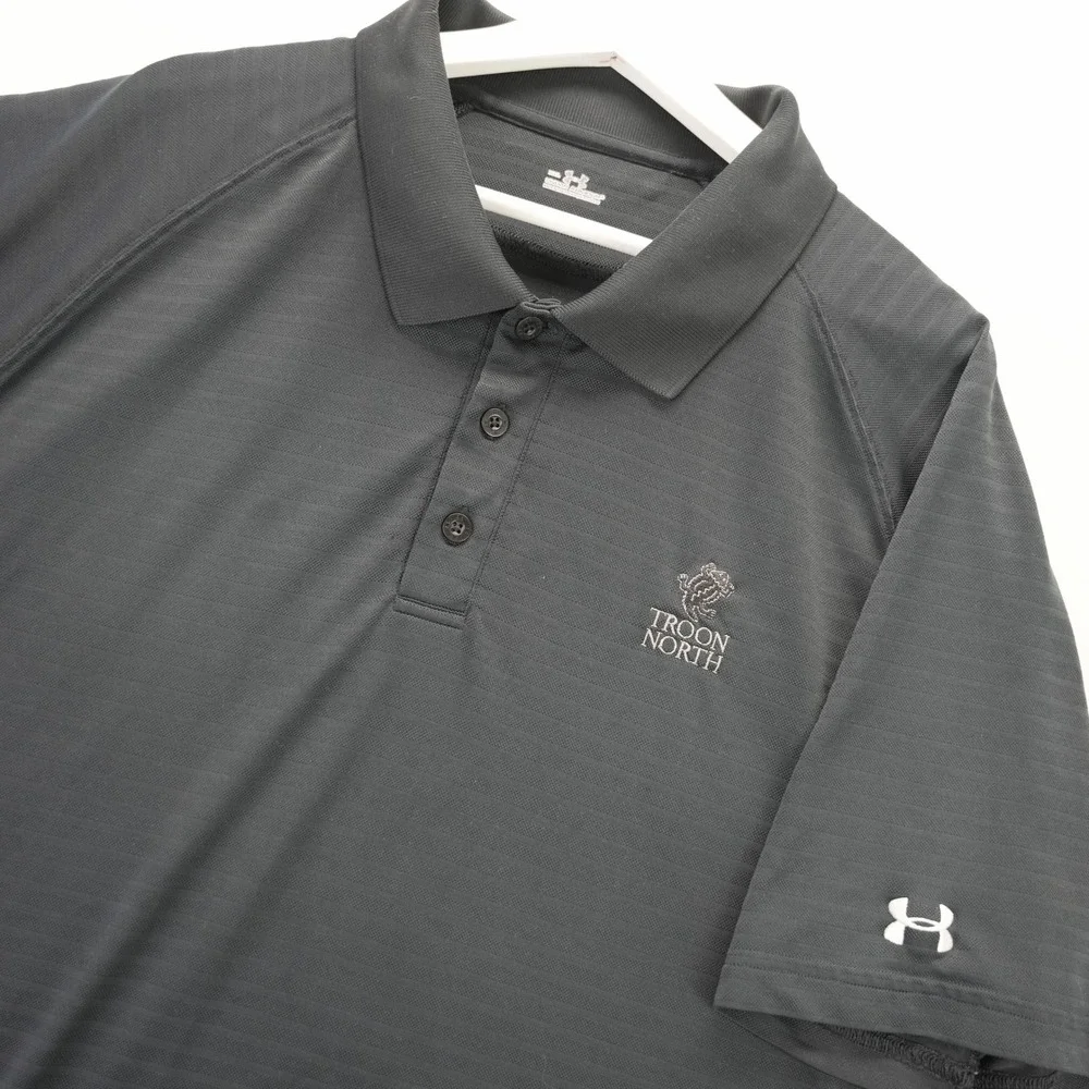 Under Armour‎ Mens XXL Black Troon North Golf Polo Shirt Short Sleeve